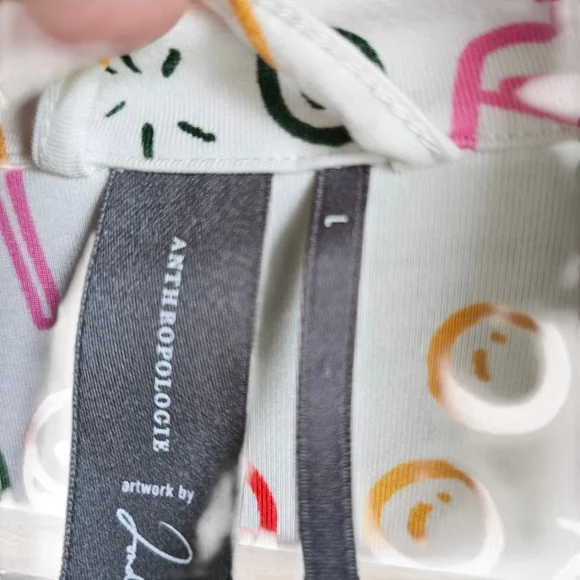 Anthropologie Colorful Patterned Womens Pajama Shirt Size Large - Picture 7 of 8